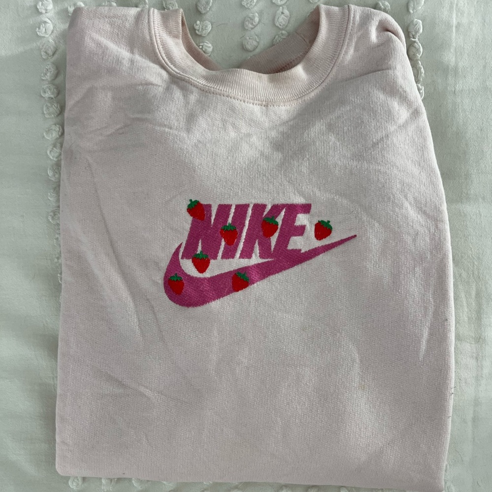 Oversized custom strawberry nike crewneck